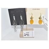EVERRI PIERCED PINEAPPLE EARRINGS AND SCROLL AND