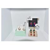 NOIR MULTI-COLOR EARRINGS3" LONG AND 14K/STERLING