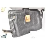 BALLY LEATHER CLUTCH - 9.5" X 7" W/ LOCK AND KEY-