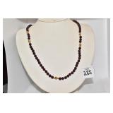 GOLDSMITH NECKLACE AMBER BEADS W/ GOLD TONE