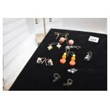 EARRINGS SILVER, PEACH, ETC. ALL PIERCED