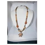 BRIGHTON 20" NECKLACE W/ POLISHED STONES, FISH