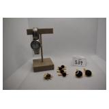 CARRIAGE TIMEX WATCH, LOBSTER PIN, CUFFLINK/STUD