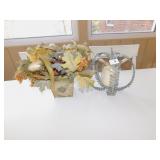 PUMPKIN DISPLAY, METAL & PLANTER