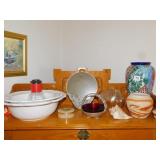 ALUM. BASKET, VASE, BOWL, ETC.