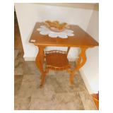 WOODEN TWO-TIER STAND BOWL NOT INCLUDED. 29.5" H