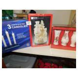 VASES, TREE, CANDLES, SNOWMAN