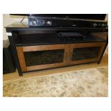 TV STAND WOOD N GLASS 23" X 50" W X 19" D