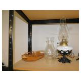 ELECTRIFIED OIL LAMP AND BASKET