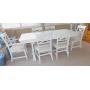 WHITE WOODEN DINING ROOM TABLE 30" H X 74" W X