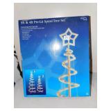 3 AND 4FT SPIRAL TREE SET IN WHITE WITH WHITE