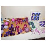 GROUP OF BEAUTIFUL PURPLE ORNAMENTS, GLASS AND