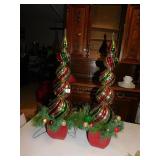 ORNAMENT PLANTERS LIGHTED 34" H, GLASS BASE,