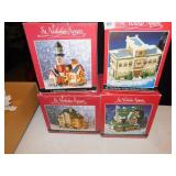 ST NICHOLAS SQUARE HOUSES SET OF 4 IN OB
