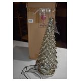 MERCURY GLASS LIGHTED TREE IN OB 16.5" H