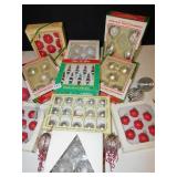 GLASS CHRISTMAS BULBS AND OTHER ORNAMENTS