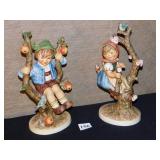 GOBEL 1968 APPLE TREE BOY AND GIRL 10.5" H