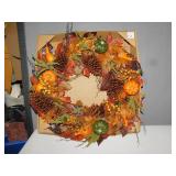 WREATH WITH PUMPKINS & PINECONES 21"