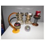 2 LUMINATED CANDLE STANDS 7.5" H, ORNAMENT