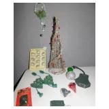 METAL TREE 20" H, PLUGS, ORNAMENTS, ETC.