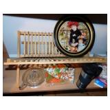 NEW CUPS, DISH WOOD DRYING RACK ETC.
