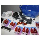 LIGHT BULBS AMBER COLOR 25 WATT, PLUGS WITH