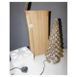 MERCURY GLASS LIGHTED TREE IN OB 16.5" H