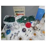 GROUP OF BEAUTIFUL ORNAMENTS, NEW LED CASCADING