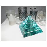 ETCHED PYRAMID, CANDLE HOLDERS