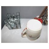 SILVER PLATE CANDLE HOLDER, LEADED GLASS SQ.