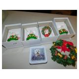 DOG ORNAMENT AND DOG WREATH WESTIE DOGS