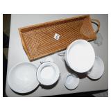 WARMERS W/ DISHES AND BASKET