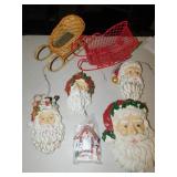 SANTA FACES W/ 2 SLEIGHS