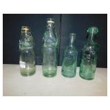 TWO BOTTLES W/ MARBLES, ETC.