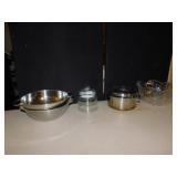 STAINLESS BOWLS, STRAINER, ETC.