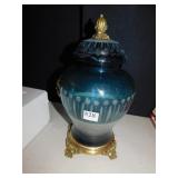 CUT GLASS JAR WITH LID, 15" H, PAID $175 NEW IN