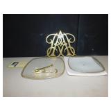 TIERED PLATE IN BOX BRASS TRIVET