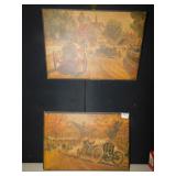 12" X 18.5" CAR RACING PICTURES