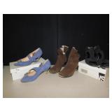 CLARKS BOOTS, & 2 PAIRS SZ. 10 SHOES LIGHT WEAR