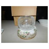 SORELLE CRACKLE GLASS ROSE BOWL FLOWER BASE