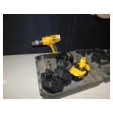 DEWALT DRILL W/ 18 V AND 14.5 V BATTERIES