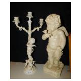 CHERUB METAL CANDLE HOLDER SMALL CHIP, CHERUB