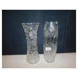 2 CRYSTAL VASES 14.5"