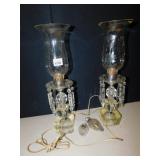 CRYSTAL PRISM LAMPS WITH SHADES 19" H