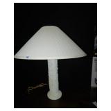 CEMENT LAMP, PLEATED SHADE, 28" H