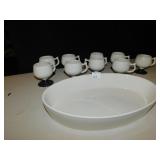 HALL OVAL BOWL AND SET OF MUGS