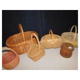 GROUP OF BASKETS, ONE HANDMADE