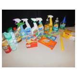 GROUP OF CLEANING SUPPLIES, SOME HALF/ FORTH