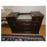 VINTAGE DRESSER WITH MARBLE INSET, 26" H X 39" W