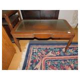 COFFEE TABLE, GLASS TOP, 17" H X 35" W X 19" D